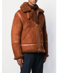 braune Lammfelljacke von Acne Studios