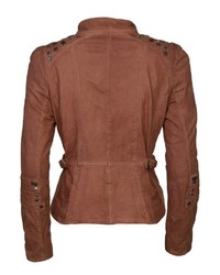 braune Leder Bikerjacke von JCC