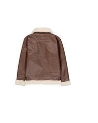braune Leder Bomberjacke von Alpha Industries