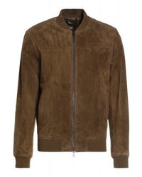 braune Leder Bomberjacke von Club Monaco