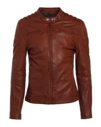 braune Leder Bomberjacke von Goosecraft
