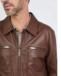 braune Leder Bomberjacke von JCC