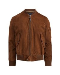 braune Leder Bomberjacke von Ralph Lauren