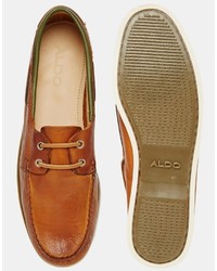 braune Leder Bootsschuhe von Aldo