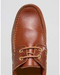 braune Leder Bootsschuhe von Asos