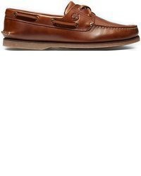braune Leder Bootsschuhe von Timberland
