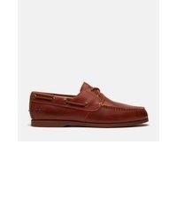 braune Leder Bootsschuhe von Timberland