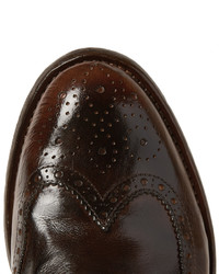 braune Leder Brogues von Officine Creative