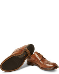 braune Leder Brogues von Officine Creative