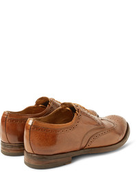 braune Leder Brogues von Officine Creative