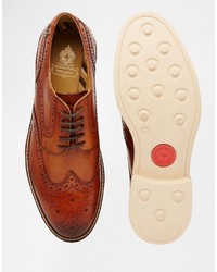 braune Leder Brogues von Base London