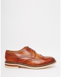 braune Leder Brogues von Base London