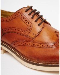 braune Leder Brogues von Base London