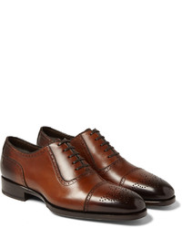 braune Leder Brogues von Tom Ford