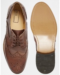 braune Leder Brogues von Asos