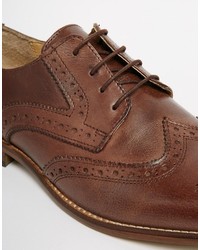 braune Leder Brogues von Asos