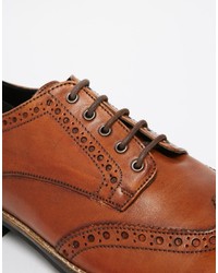 braune Leder Brogues von Asos