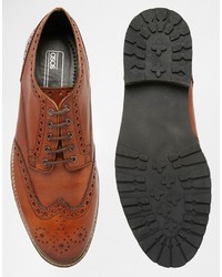 braune Leder Brogues von Asos