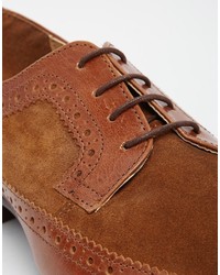 braune Leder Brogues von Asos