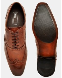 braune Leder Brogues von Asos