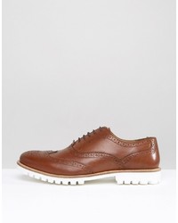 braune Leder Brogues von Asos