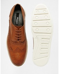 braune Leder Brogues von Dune