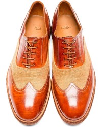 braune Leder Brogues von Paul Smith