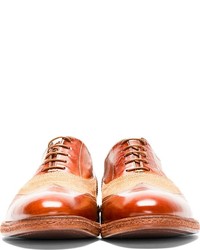 braune Leder Brogues von Paul Smith