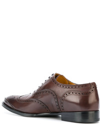 braune Leder Brogues von Alexander McQueen