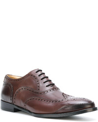 braune Leder Brogues von Alexander McQueen