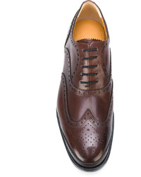 braune Leder Brogues von Alexander McQueen