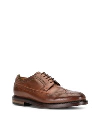 braune Leder Brogues von Officine Creative