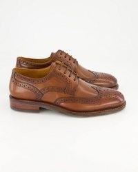 braune Leder Brogues von Digel