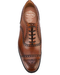 braune Leder Brogues von Church's