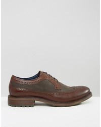 braune Leder Brogues von Dune