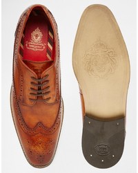 braune Leder Brogues von Base London