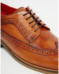 braune Leder Brogues von Base London