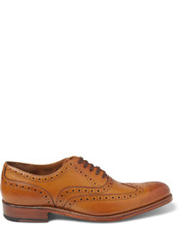 braune Leder Brogues von Grenson