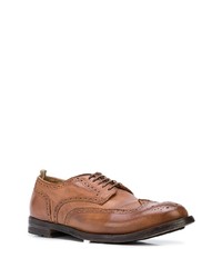 braune Leder Brogues von Officine Creative