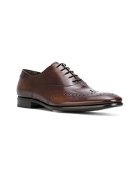 braune Leder Brogues von Prada