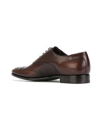 braune Leder Brogues von Prada