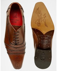 braune Leder Brogues von Jeffery West