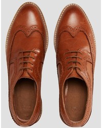 braune Leder Brogues von Asos