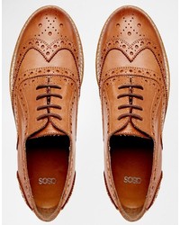 braune Leder Brogues von Asos