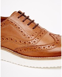 braune Leder Brogues von Asos