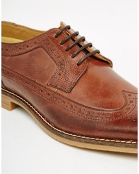 braune Leder Brogues von Base London