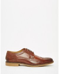 braune Leder Brogues von Base London