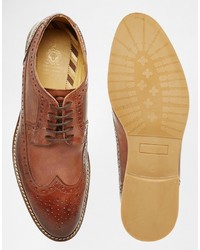 braune Leder Brogues von Base London