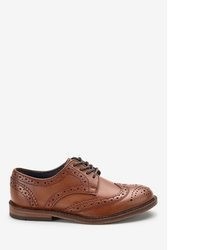 braune Leder Brogues von next