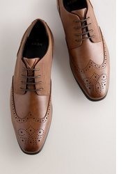 braune Leder Brogues von next